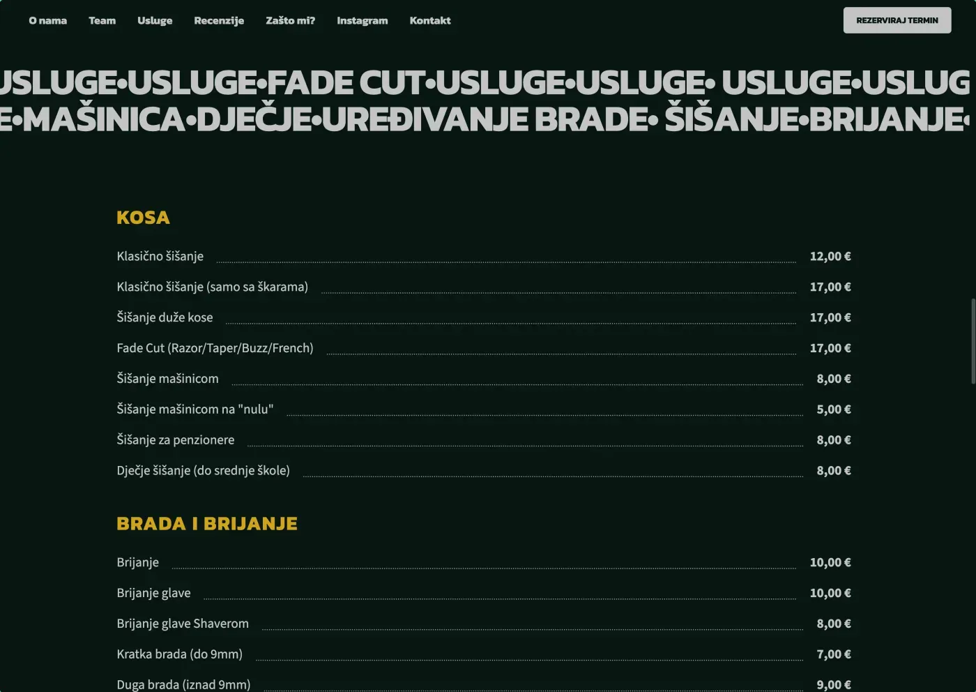 Brico i Seka desktop website, second view